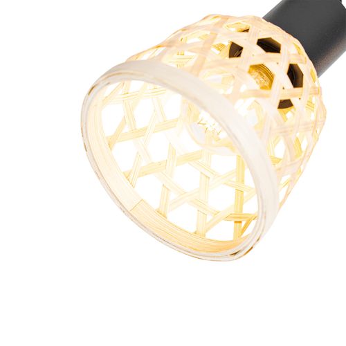 Spot Oriental Noir Avec Bambou 3 Lumières - Rayan