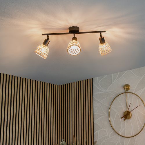 Spot Oriental Noir Avec Bambou 3 Lumières - Rayan