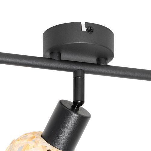 Spot Oriental Noir Avec Bambou 3 Lumières - Rayan