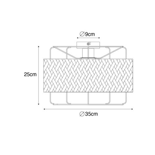 Plafonnier Oriental Noir Avec Bambou - Irena