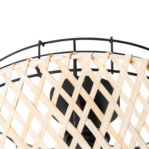 Plafonnier Oriental Noir Avec Bambou - Irena