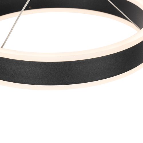 Suspension Noire Allongée Avec LED Dimmable En 3 Étapes 3 Lumières - Lyani