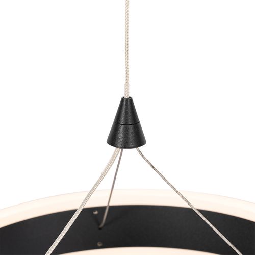 Suspension Noire Allongée Avec LED Dimmable En 3 Étapes 3 Lumières - Lyani