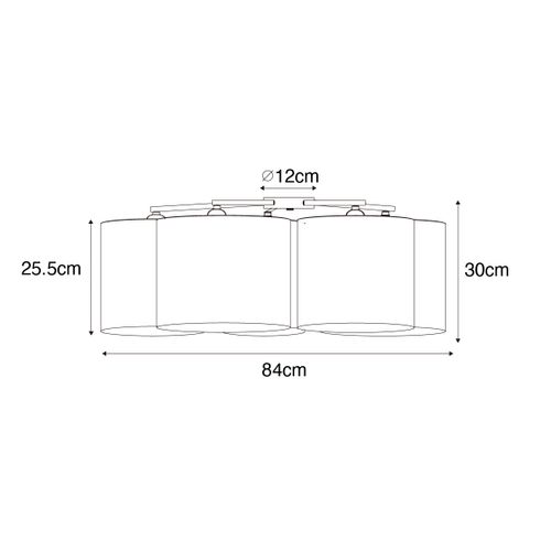 Plafonnier Noir Avec Intérieur Doré 5 Lumières - Multidrum