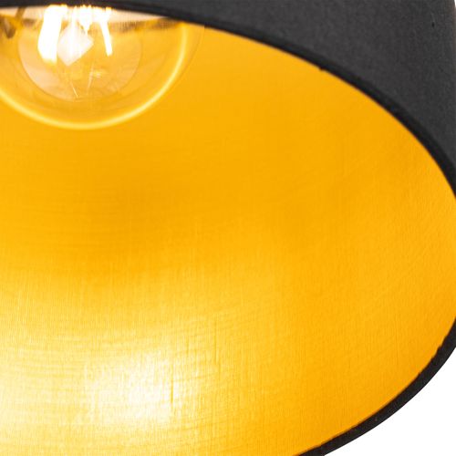 Plafonnier Noir Avec Intérieur Doré 5 Lumières - Multidrum