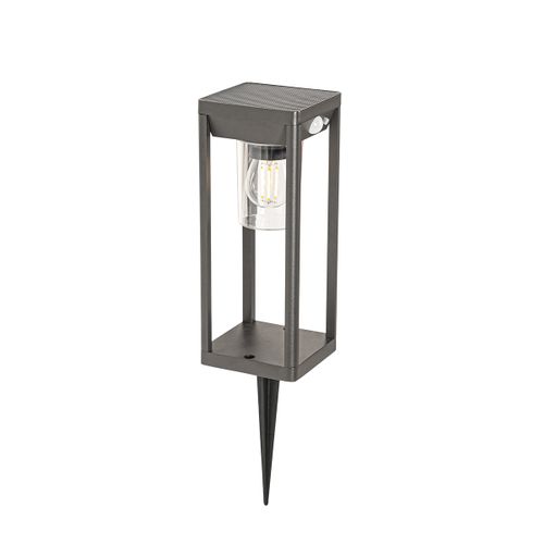 Borne D'extérieur Gris Foncé 25 Cm Avec Feu De Croisement Et Capteur Sur Solaire - Sonne