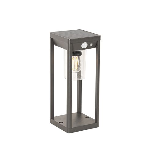 Borne D'extérieur Gris Foncé 25 Cm Avec Feu De Croisement Et Capteur Sur Solaire - Sonne