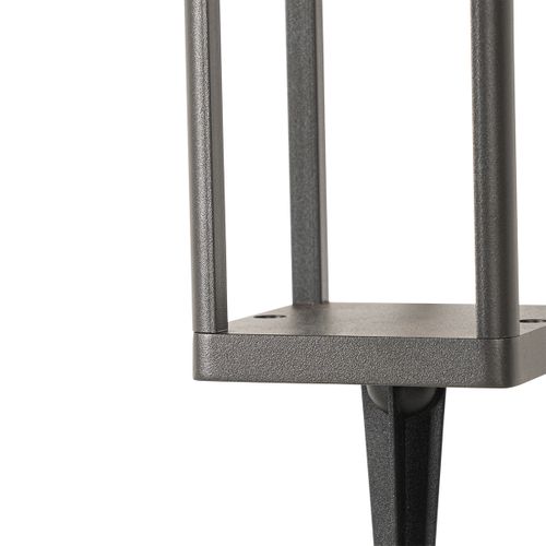 Borne D'extérieur Gris Foncé 25 Cm Avec Feu De Croisement Et Capteur Sur Solaire - Sonne