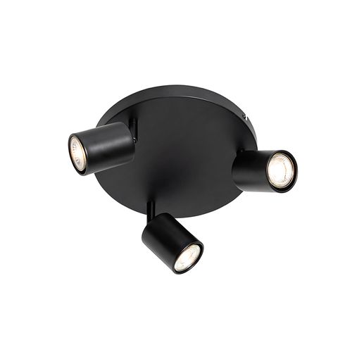 Plafonnier Moderne Noir Orientable Rond 3 Lumières - Java