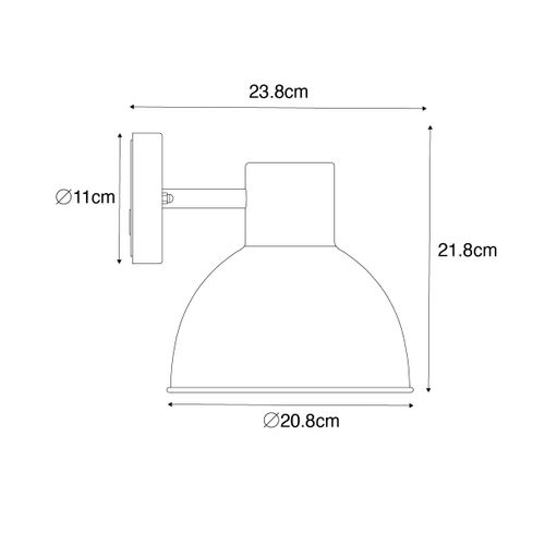 Applique D'extérieur Industrielle Gris Foncé Rond Ip44 - Natas