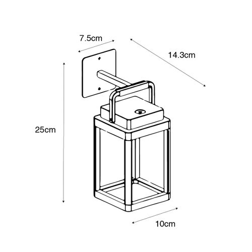 Applique D'extérieur Gris Foncé Avec LED Rechargeable - Yara
