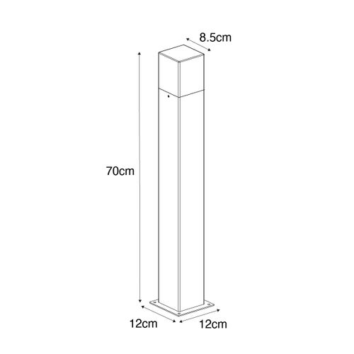 Lampe D'extérieur Sur Pied Industrielle 70 Cm Marron Rouille Ip44 - Danemark