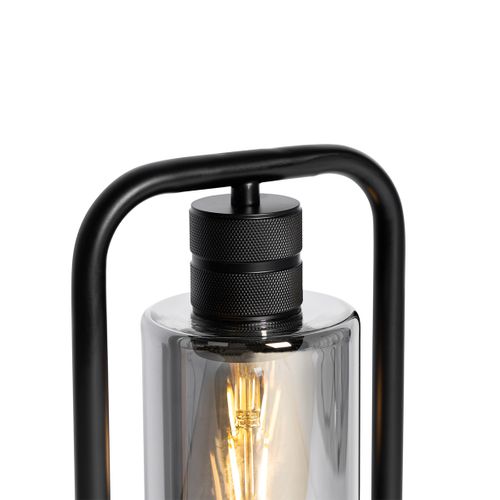 Lampe De Table Moderne Noire Avec Verre Fumé - Stavelot