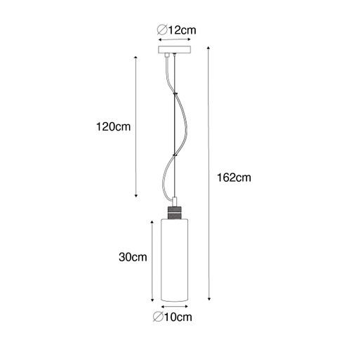 Suspension Moderne Noire Avec Verre Fumé - Stavelot