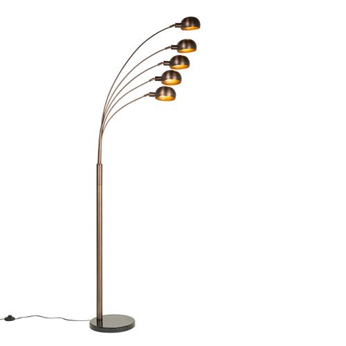 Lampadaire Design Bronze Foncé Doré 5 Lumières - Sixties Marmo