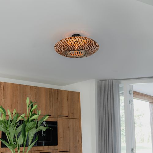 Plafonnier Oriental Bambou Noir 50 Cm - Ostrava