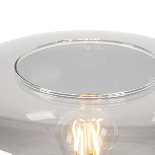 Lampadaire Art Déco Noir Avec Verre Fumé - Bizle