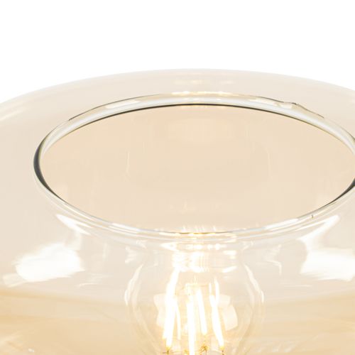 Lampadaire Art Déco Noir Avec Verre Ambré - Bizle