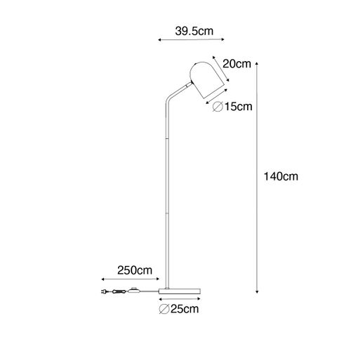 Lampadaire Moderne Noir Et Doré Orientable - Morik