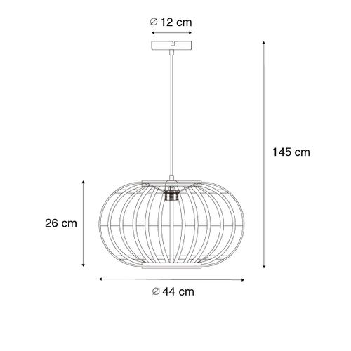 Lampe à Suspension Orientale Bambou 44 Cm - Amira