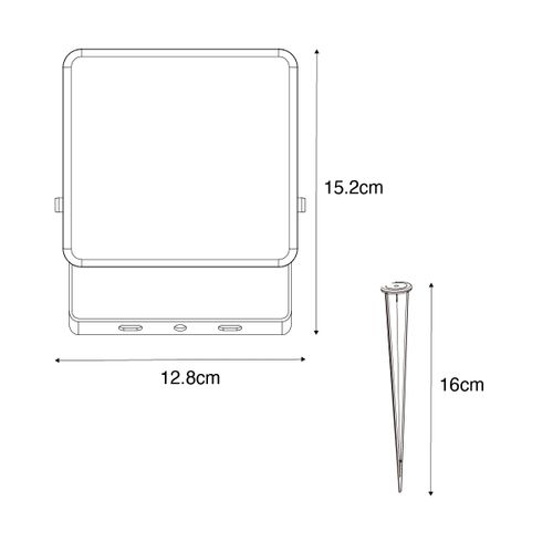 Radiateur Intelligent Noir 12,8 Cm Avec LED Ip65 Avec Broche De Terre - Ruud