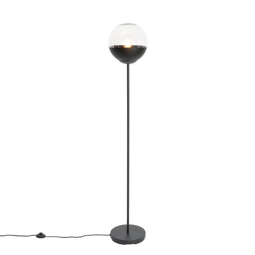 Lampadaire Rétro Noir Avec Verre Clair - Eclipse