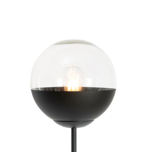 Lampadaire Rétro Noir Avec Verre Clair - Eclipse