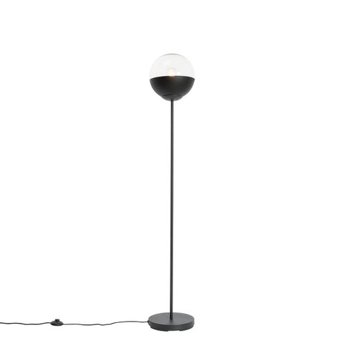 Lampadaire Rétro Noir Avec Verre Clair - Eclipse