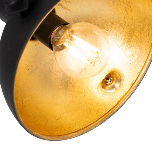 Plafonnier Industriel Noir Et Doré 15 Cm Orientable - Magnax