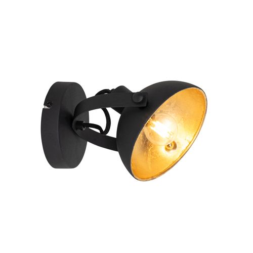 Plafonnier Industriel Noir Et Doré 15 Cm Orientable - Magnax