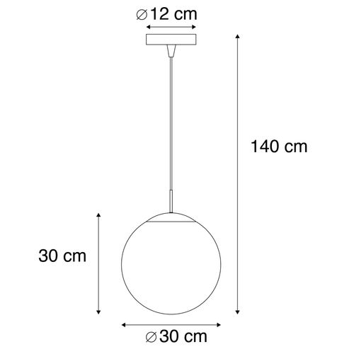 Lampe Suspendue Intelligente En Laiton Avec Verre Fumé 30 Cm Avec Wifi St64 - Ball