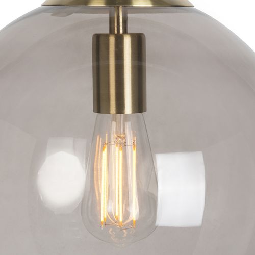 Lampe Suspendue Intelligente En Laiton Avec Verre Fumé 30 Cm Avec Wifi St64 - Ball