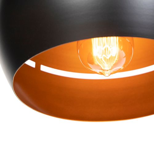 Suspension Intelligente Noire Avec Intérieur Doré 3 Lumières Avec Wi-fi St64 - Buell