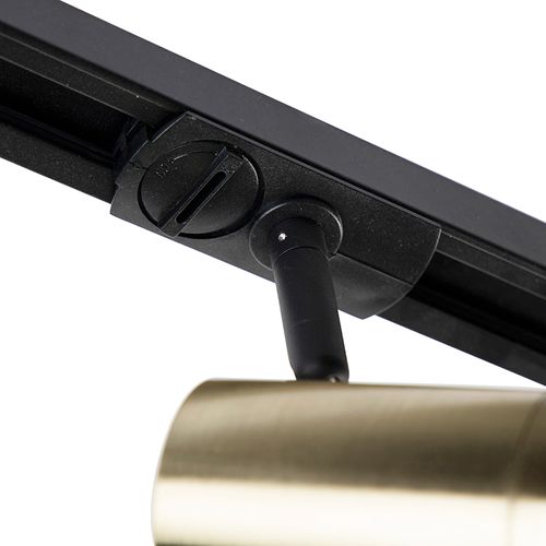 Système Sur Rail Intelligent Noir Avec Or 1-phase 5-lumières Incl. Wifi Gu10 - Jeana