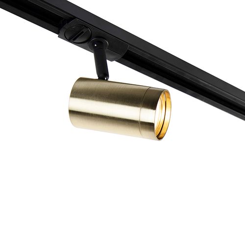 Système Sur Rail Intelligent Noir Avec Or 1-phase 5-lumières Incl. Wifi Gu10 - Jeana