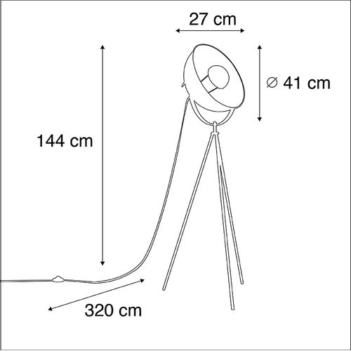 Lampadaire Intelligent Trépied Noir Avec Wifi A60 - Magna 40 Eglip
