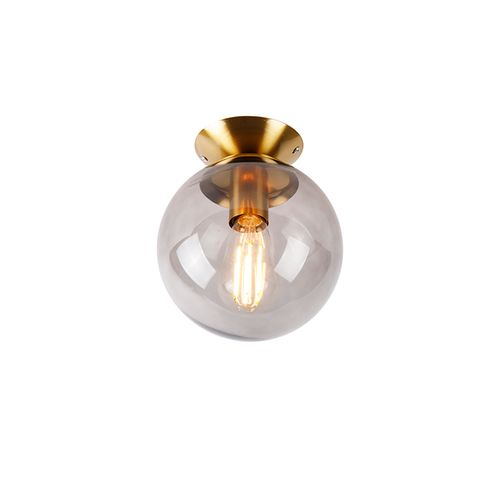 Plafonnier Intelligent En Laiton Avec Verre Fumé Avec Wifi St64 - Pallon
