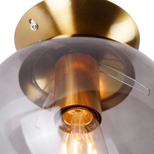 Plafonnier Intelligent En Laiton Avec Verre Fumé Avec Wifi St64 - Pallon