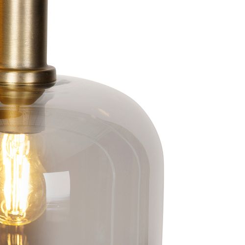 Suspension Intelligente Noire Avec Verre Fumé 3 Lumières Avec Wifi A60 - Zuzanna