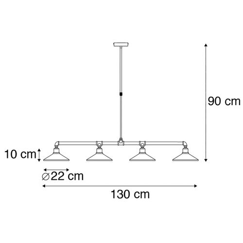 Suspension Intelligente Noire 4 Lumières Avec Wifi St64 - Laser
