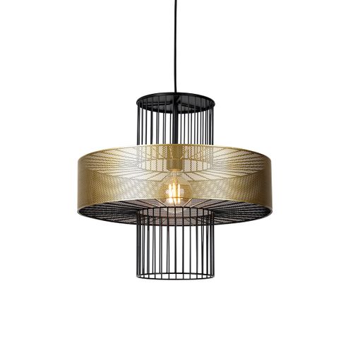 Lampe Suspendue Intelligente Or Avec Noir 50 Cm Avec Wifi G95 - Tess