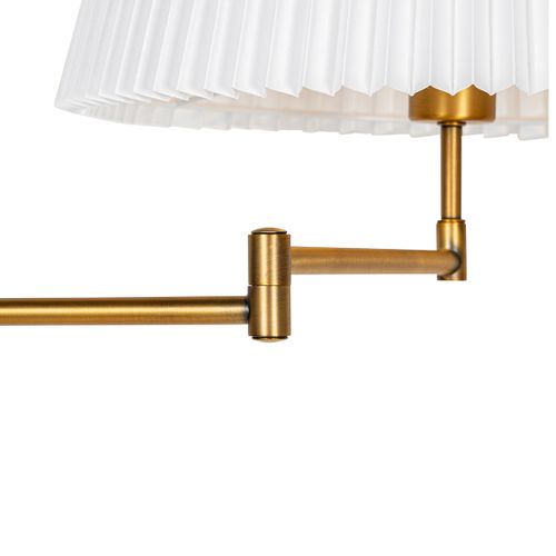Lampadaire En Bronze Avec Abat-jour Plissé Blanc Et Bras Réglable - Ladas Deluxe