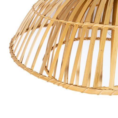 Lampe à Suspension Orientale Noire Avec Bambou Naturel 62 Cm - Pua