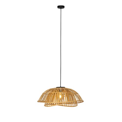 Lampe à Suspension Orientale Noire Avec Bambou Naturel 62 Cm - Pua