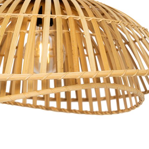 Lampe à Suspension Orientale Noire Avec Bambou Naturel 62 Cm - Pua