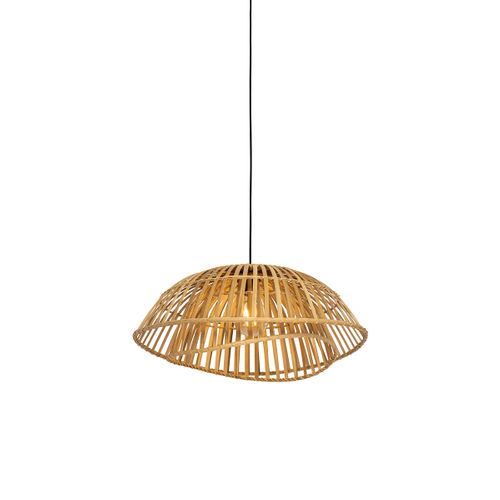 Lampe à Suspension Orientale Noire Avec Bambou Naturel 62 Cm - Pua