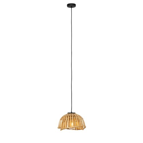 Lampe à Suspension Orientale Noire Avec Bambou Naturel 30 Cm - Pua