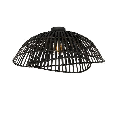 Plafonnier Oriental Bambou Noir 62 Cm - Pua