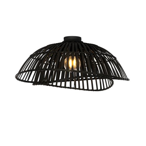 Plafonnier Oriental Bambou Noir 62 Cm - Pua