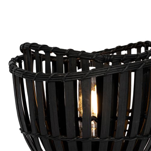 Lampe De Table Orientale En Bambou Noir - Pua